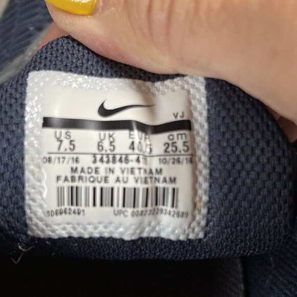 Nike Air Max shoes men's 7.5 Torch 4 Obsidian Blue Wolf Gray Running 343846-41 - Picture 7 of 7